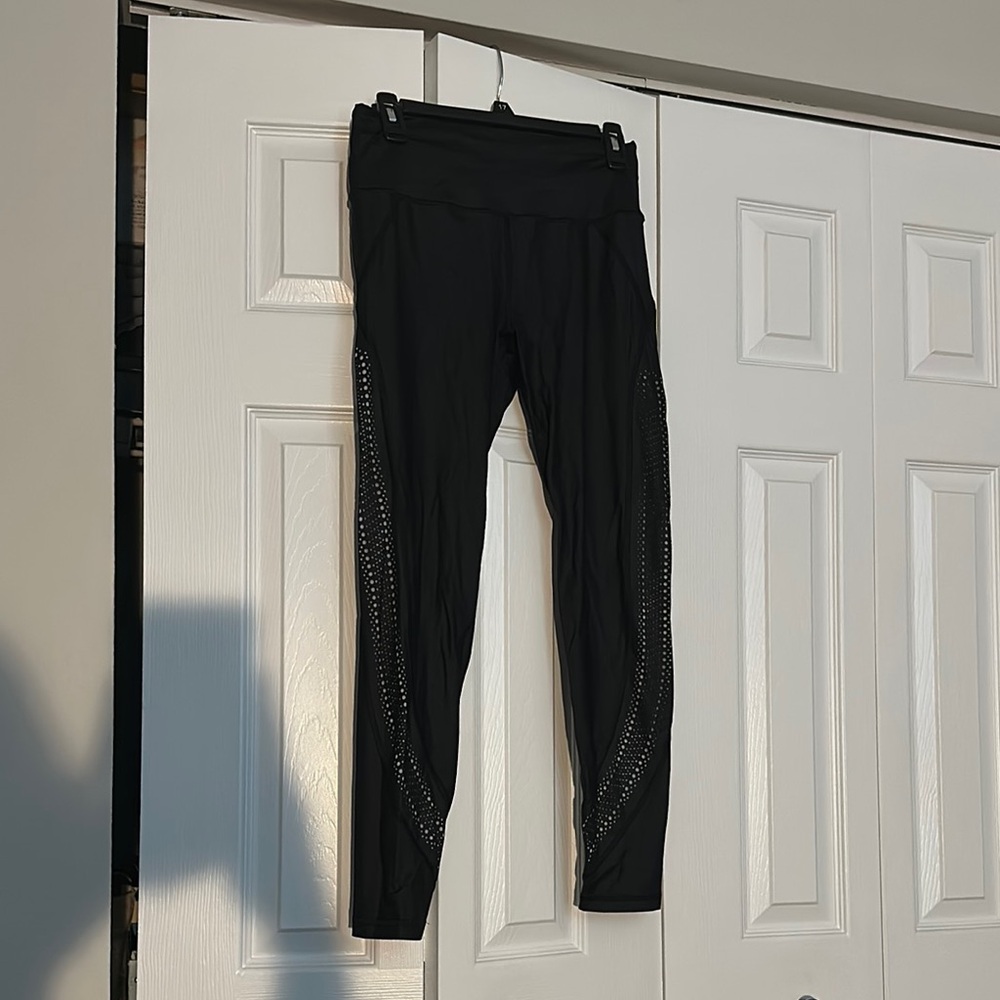 Victoria’s Secret Black Leggings with laser cut Accents